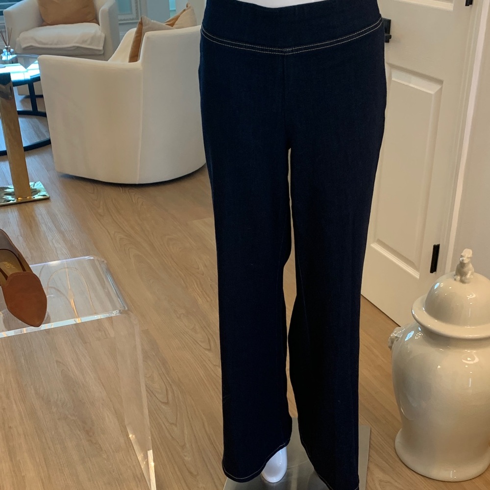 Peace Love World Dark Blue Wide Leg Jeans
